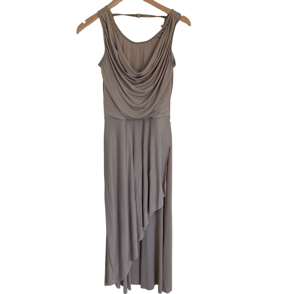 Weissman Taupe Cowl Neck Asymmetrical Lyrical Dance Dress Leotard 13754 Size MA